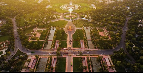 Aerial view of Kartavya Path after the redevelopment under the Cdentral Vista project of the Modi government